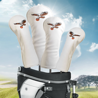 Housse de protection pour clubs de golf en cuir PU avec logo brodé, imperméable, pour driver, fairway, hybride, accessoire de golf en gros