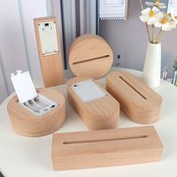 Base en bois alimentée par piles AAA lumière LED présentoir pour personnalisé acrylique veilleuse résine verre Art bricolage