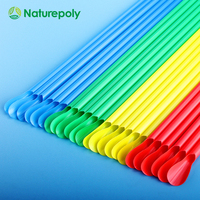 Cuillère-paille PLA biodégradable et compostable, écologique, pour boissons glacées, smoothies, glaces et fournitures de fête