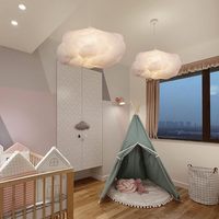 Lustre nuage moderne, luminaire suspendu moelleux, abat-jour blanc pour enfants, filles, chambre d'enfant, salon