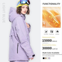 Combinaison de ski unie imperméable 100 % polyester avec capuche, coupe décontractée, coupe-vent, fermeture éclair, pour snowboard, modèle transfrontalier