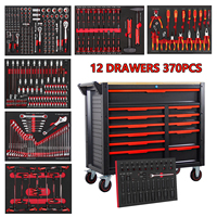 Chariot d'atelier avec coffret à outils de 416 pièces, 12 tiroirs, personnalisable OEM, pour réparation automobile et garage