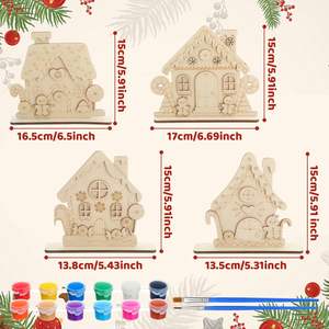 圣诞姜饼DIY立体绘画套件木制工艺品手绘艺术套件学习绘画玩具套装儿童 - Product Image 3