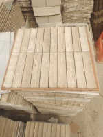 SHIHUI carreaux concaves en travertin naturel décoration murale travertin Beige dosseret de cuisine travertin cannelé carrelage mosaïque aiguisé