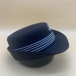 Casquettes en <span class=keywords><strong>laine</strong></span> et polyester brodés de haute qualité femmes casquette uniforme de sécurité officier chapeau melon - Product Image 4