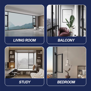 Kích thước tùy chỉnh cửa sổ nhôm màu đen tiêu chuẩn kính cường lực cửa sổ xoay cho biệt thự nhà - Product Image 6