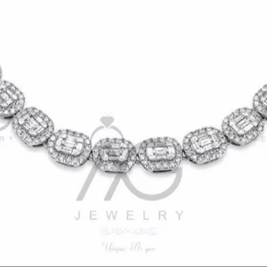 Ensemble de mariage en or jaune massif 18 carats pour femmes collier et boucles d'oreilles en diamant véritable bijoux fins pour vêtements de mariage - Product Image 1