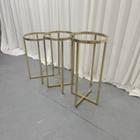 Ensemble de comptoirs ronds en acier inoxydable doré, table haute pour cocktails de mariage, décoration d'événements
