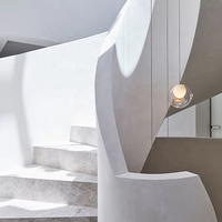 VIKO Escalier incurvé en marbre blanc pur de qualité supérieure Escalier en colimaçon Escalier extérieur