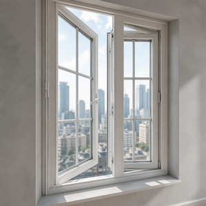 <span class=keywords><strong>Finestra</strong></span> a Battente Verticale in UPVC con Apertura verso l'Esterno, Flusso d'Aria Fresca, Chiusura a Frizione, Design a Risparmio Energetico e Insonorizzato - Product Image 1