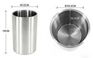 Double Walled Ice Bucket Wine Cooler Champagne Bucket <b>Bar</b> Ice Container Beverage Cooling Bucket Kitchen Equipment - Product Image 5