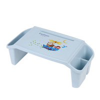 Bureau d'ordinateur multifonctionnel, bureau d'étude en plastique pour enfants, table carrée pliable en plastique pour le rangement des fournitures scolaires