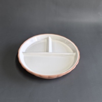 Ensemble de vaisselle en céramique pour enfants, assiettes et bols en porcelaine, avec manchon en silicone antidérapant