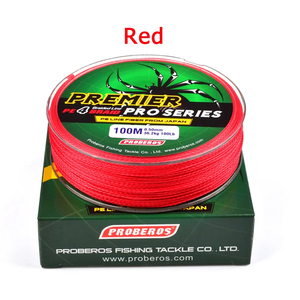 Nueva Línea de Pesca Proberos de 4 Hilos, 100m, 6LB-100LB, Líneas Trenzadas de PE, Amarillo, Verde, Rojo, Gris, Azul, Aparejos de Pesca, Señuelos - Product Image 6