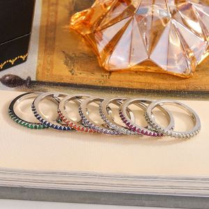 Anillo de circón colorido a la moda, se puede apilar para usar, anillo de mujer sencillo, joyería de fiesta, anillo de lujo para mujer, regalo - Product Image 3