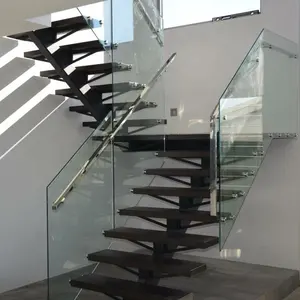 ZD Beton Holz Treppe Balustrade Verstellbare Glas Standoff