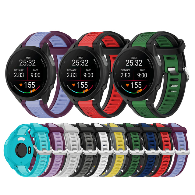 20/22mm Universal Silicone Smartwatch Strap for Samsung Galaxy Watch for Huawei Garmin Forerunner 265 255S 165 Band Bracelet