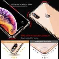 Coque de téléphone antichoc en TPU pour iPhone 17 11 12 13 14 15 16 Pro X XS XR XS Max 8 7 6 6S Plus 5 – Protection arrière transparente
