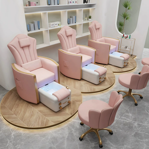 Sillón de Pedicura Eléctrico de Lujo Moderno con Asiento Reclinable, Drenaje Automático, Luz LED y Bañera sin Tuberías - Color Personalizable para Salones de Uñas - Product Image 1