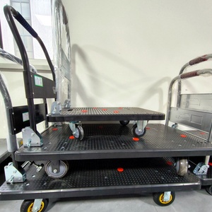 कस्टम सार्वभौमिक पहियों हैंड कार्ट पोर्टेबल फोल्डेबल प्लेटफॉर्म ट्रोली टेलीस्कोपिक सामान कार्ट शॉपिंग कार्ट शॉपिंग ट्रॉली - Product Image 4