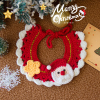 Écharpe de Noël tricotée à la main pour animaux de compagnie Zoyi, collier bandana, accessoire de déguisement festif et mignon pour chats et chiens