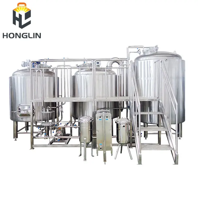 HongLin automatic beer brewery plant 500l 1000L 2000L brewery equipment micro craft beer making machine beer brewing equipment