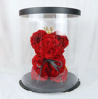 Ge conserveerde roos decoratie, hotseller, hoge kwaliteit, natuurlijke beer, voor thuis, rode verse snijbloemen, acryl doos