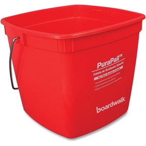 6 Qt Commercial Polypropylene Red Boardwalk Cleaner <b>Bucket</b> <b>with</b> <b>Lid</b>-Model 6QTREDBKT - Product Image 3