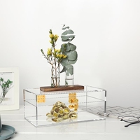 Caja de archivo de acrílico de alta calidad con tapa, duradera adecuada para tienda de cosméticos, salón de banquetes en casa