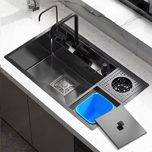 नई शैली के मल्टीफंक्शन छिपे हुए बार रसोई सिंक 304 स्टेनलेस स्टील हस्तनिर्मित रसोई सिंक - Product Image 2