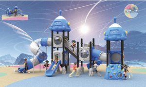 Équipement de terrain de jeu pour enfants arc-en-ciel coloré à grande échelle Jeu pour enfants Ensemble de jeux en plein air avec <span class=keywords><strong>toboggan</strong></span> en spirale en plastique - Product Image 2