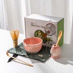 Juego de 4 Piezas de Cerámica para la Ceremonia del Té Tradicional, Incluye Tazón de Matcha, Batidor, Soporte y Cuchara, Regalo para Mujeres, Estilo Dinastía Song, Ideal para Regalos Empresariales - Product Image 3