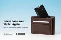 Portefeuille en cuir avec traqueur Bluetooth, carte intelligente rechargeable, traqueur de portefeuille, carte avec fonction Apple Find My