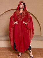 Robe Abaya Africaine Tendance avec Strass et Perles, Vêtement Modeste pour Femmes Musulmanes, Boubou Islamique Printemps Femme
