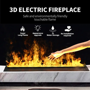 Cheminée électrique murale à vapeur d'<span class=keywords><strong>eau</strong></span> avec effet de flamme, humidificateur, contrôle par application à distance, cheminée intérieure à LED changeant de couleur - Product Image 2