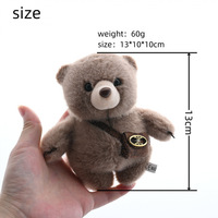 Sac bandoulière avec pendentif petit ours, porte-clés peluche ours gras, poupée ours en peluche