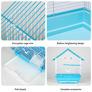 กรงนกขนาดเล็กและกลางแบบพกพาสำหรับกลางแจ้ง กรงนกแก้วสุดหรูสำหรับชม กรงเพาะพันธุ์สัตว์เลี้ยง กรงนกกรัคเคิลเสริมความแข็งแรง - Product Image 5