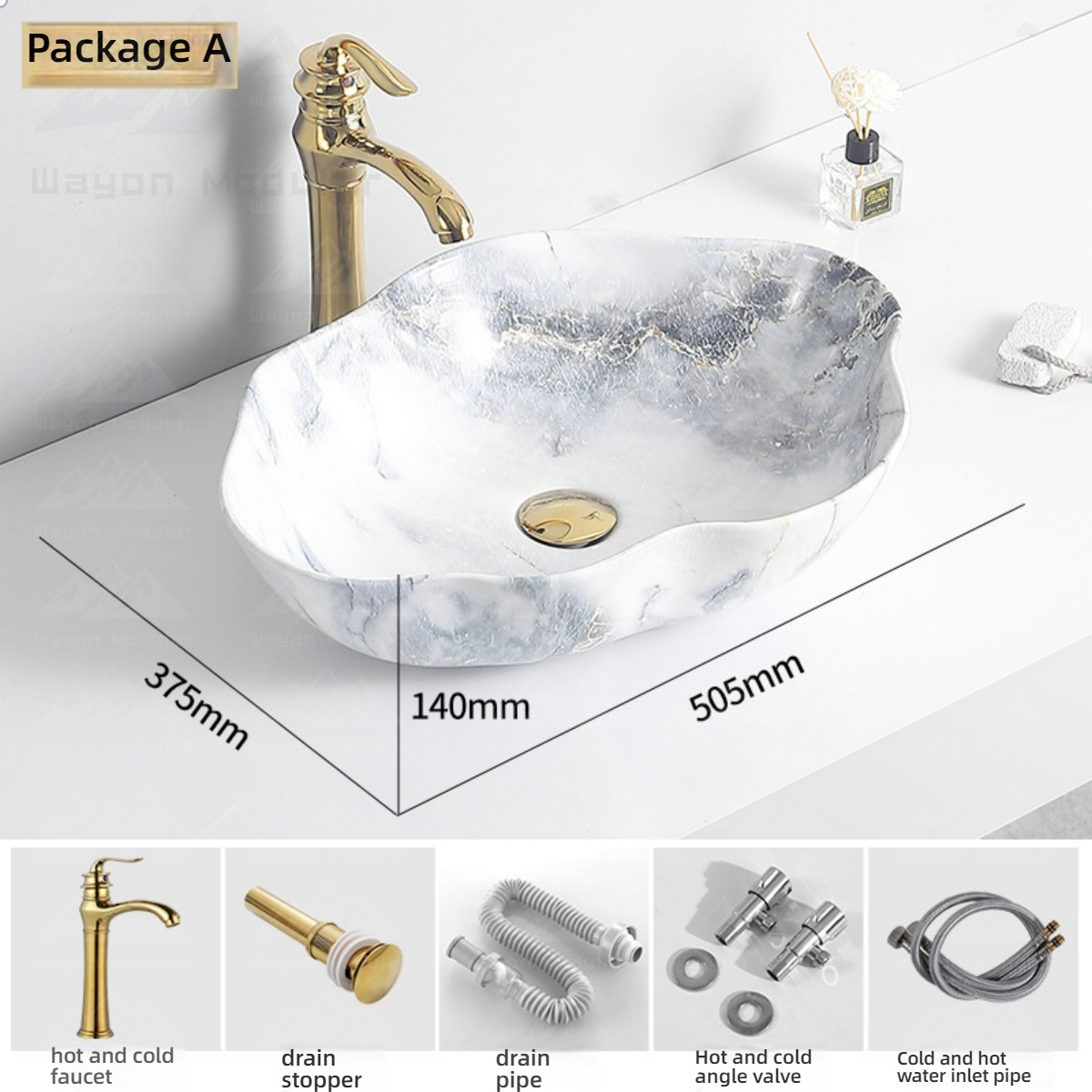 Package A (with faucet hardware)
