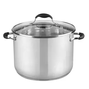 Stainless Steel Stock Pot with Heat-Resistant Silicon Handle Large 24cm to 34cm Cooking Pot for All Stove Tops Sets Model Number