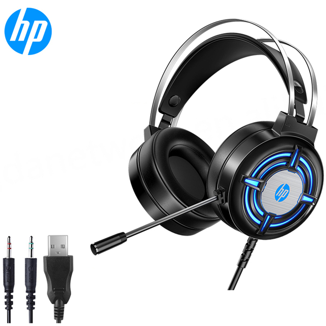 H120G RGB LED Light 3.5mm Wired Ear Headphone Gaming Headset Active Noise Cancellation IPX-5 Waterproof 2.2m Cord Length Button