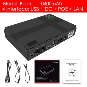 Chengwen buen precio Mini UPS DC 110 V 12V salida 10400mAh Rooter Pour Wifi Autonomie 12H sistema con cable de carga