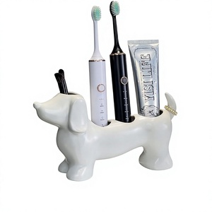 Soporte de Plástico para Cepillo de Dientes Eléctrico con Diseño de Dachshund, Estante de Baño, Organizador de Cepillos de Dientes y Brochas de Maquillaje - Product Image 1