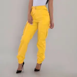 Женские джинсовые брюки-карго с высокой талией