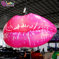 Grand ballon gonflable LED en forme de bouche sexy, modèle de lèvres rouges gonflables personnalisées pour la publicité, lèvres géantes gonflables pour la décoration de fête