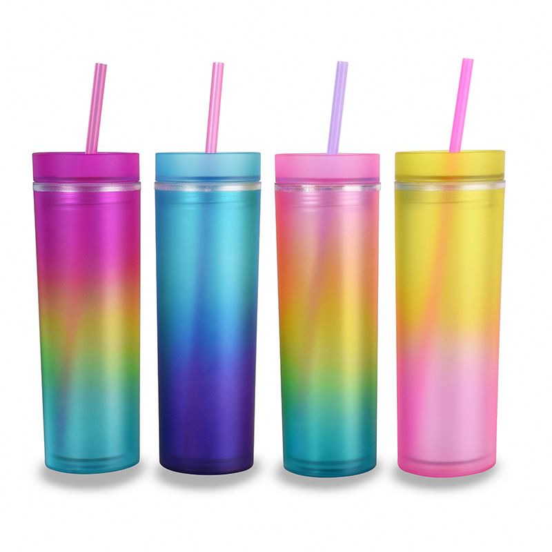 Лидер продаж 2023 года, прямые чашки с крышкой и соломинкой, 20 унций
