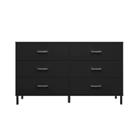 Chambre à coucher moderne bon marché blanc noir gris armoire de salon commodes en bois 6 commodes