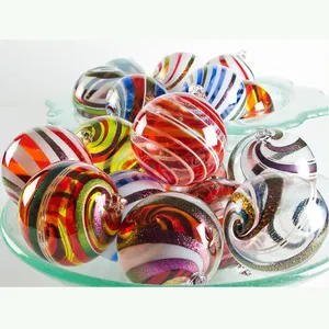Bolas de vidro de murano de natal, multicoloridas