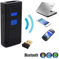 Escáner de Código de Barras Inalámbrico Portátil 1D 2D, Mini Escáner Bluetooth para iOS y Android, Ideal para Inventario y Logística