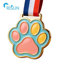 Médaille personnalisée gravable pour animaux de compagnie (chien, chat, animaux sauvages) avec empreinte de patte