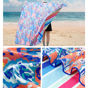 Cát Miễn Phí Nhanh Chóng Khô Tùy Chỉnh Lớn Sang Trọng Microfibre Da Lộn Tái Chế Nhựa Cát Miễn Phí Sọc Bãi Biển Nhiệt đới Khăn Với Logo - Product Image 6